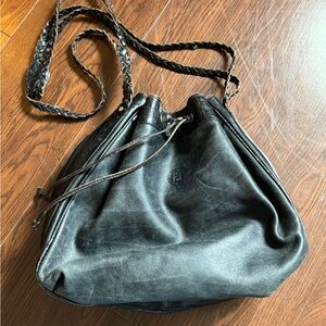 Vintage 70s FENDI Leather Croc Embossed Bucket Bag